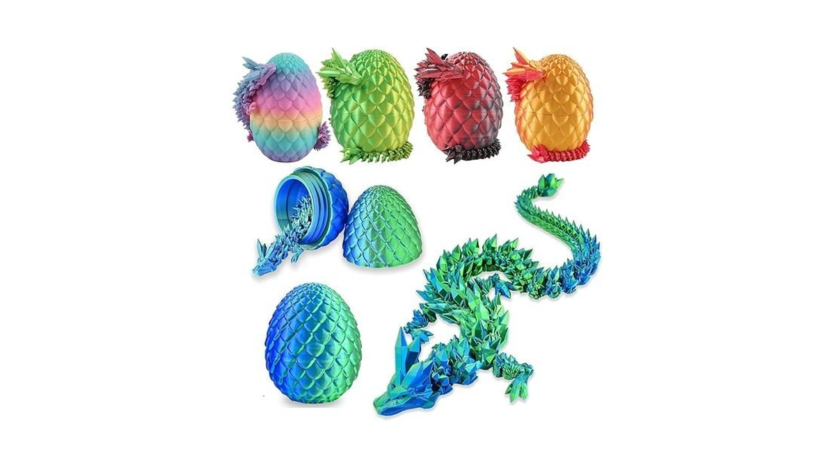 Qxbuhe 12 Inch 3d Printed Dragon Eggs With Dragon... - Coupon
