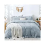 Tocomoa Blue Gingham Duvet Cover Bedding Set 100... - Coupon