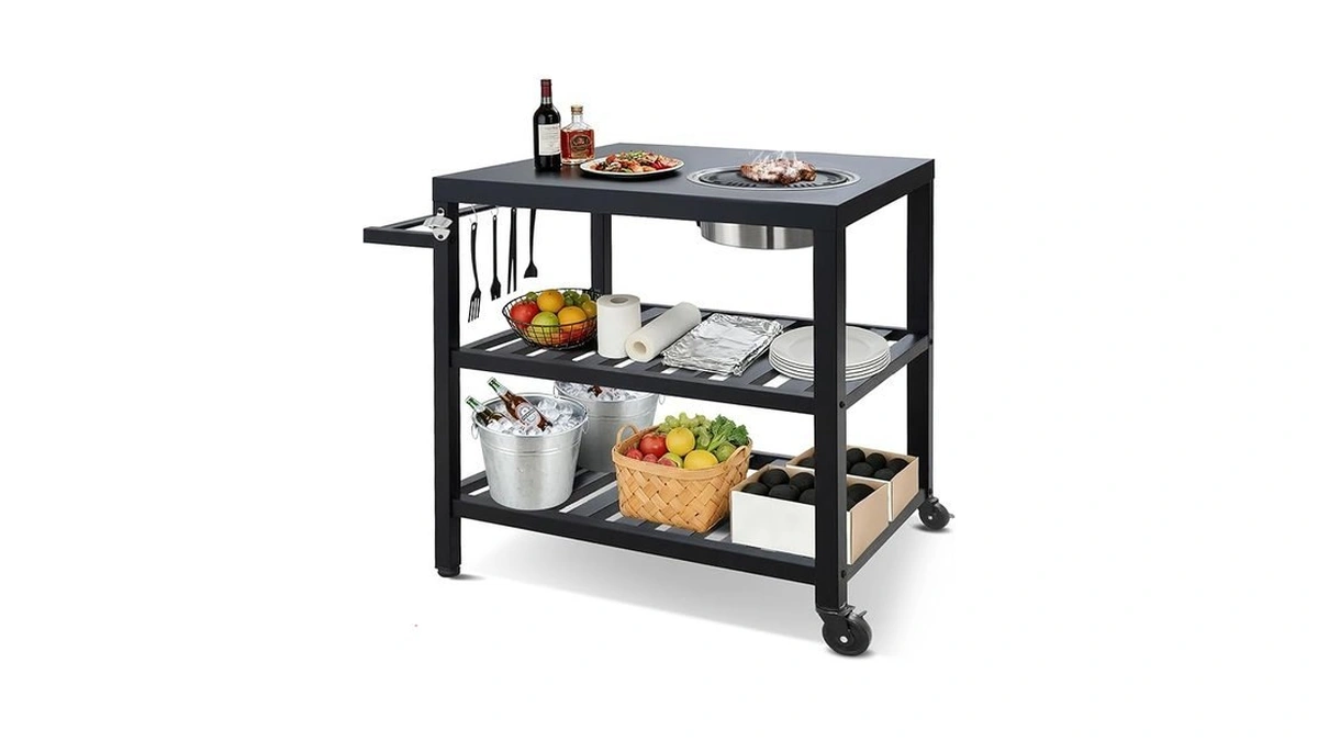 Outspurge Outdoor Grill Cart With Grill Kit Movable... - Coupon