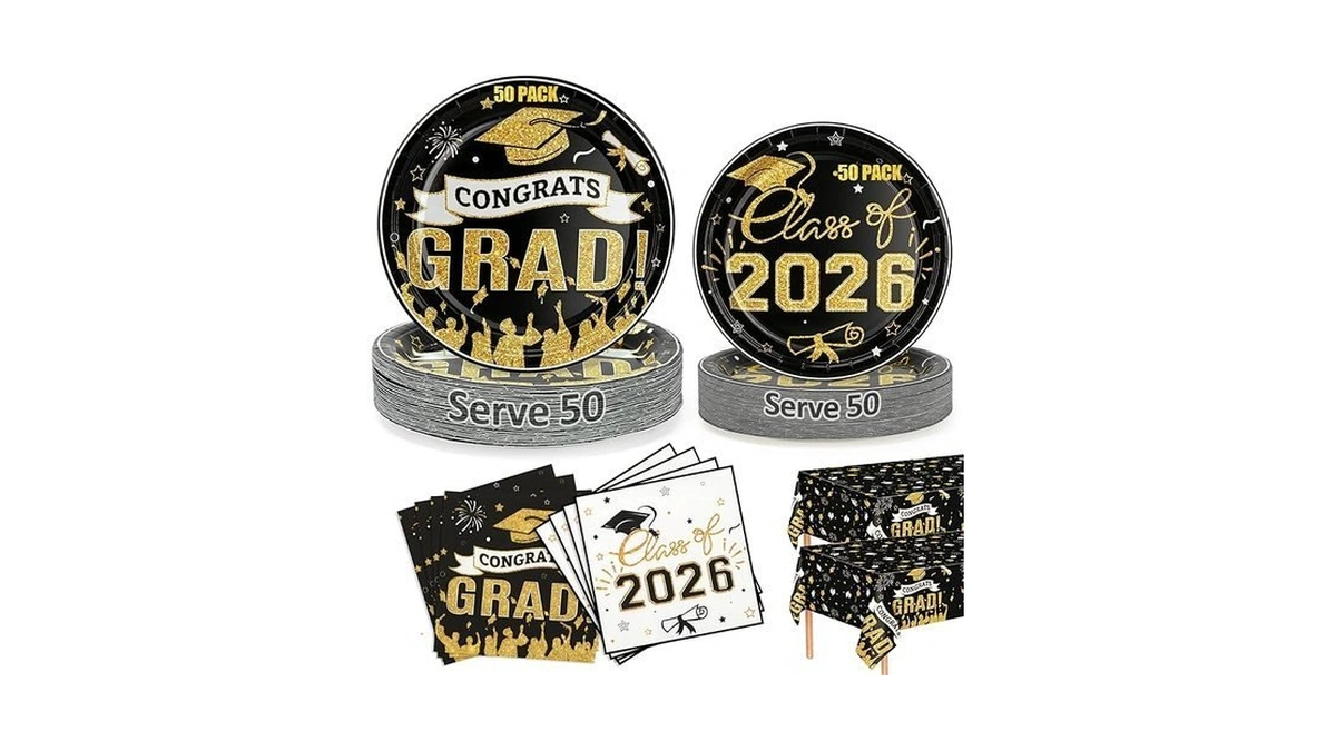 Qyntelix Graduation Plates And Napkins 2026 152pcs... - Coupon