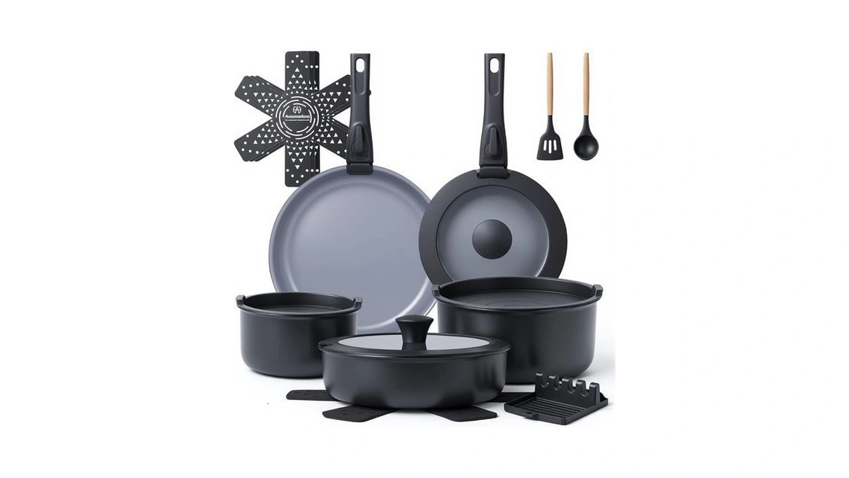 Ammeloo 18-piece Ceramic Pots And Pans Set Non... - Coupon