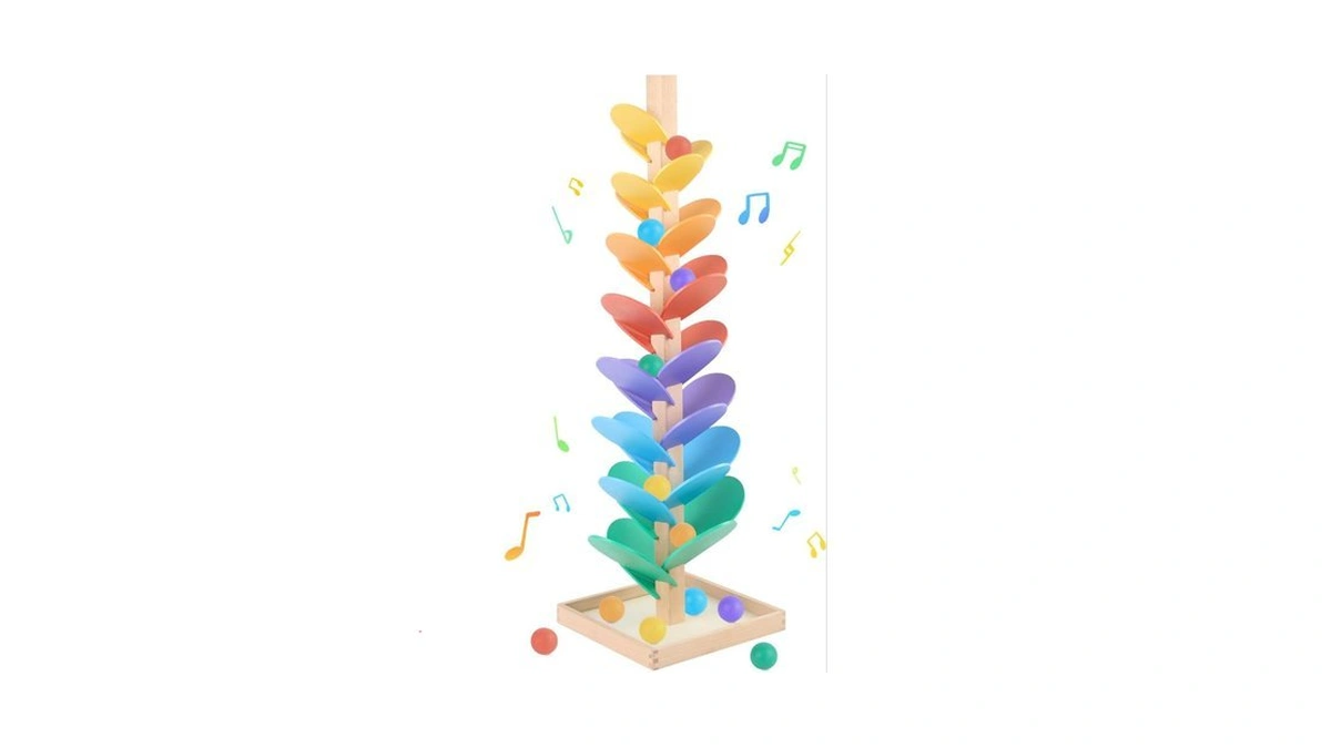 Marble Run Wood Ball Drop Toy For Kids 3-5 Toddlers... - Coupon