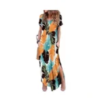 Camdoria Hawaiian Maxi Dress For Women Tropical... - Coupon