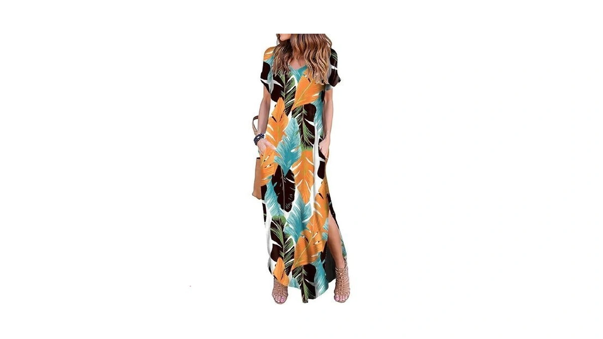 Camdoria Hawaiian Maxi Dress For Women Tropical... - Coupon