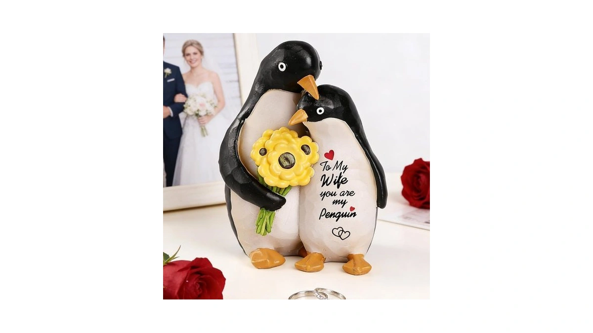Yhsolar Gifts For Wife Penguin Statue Couple With... - Coupon