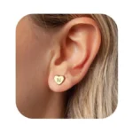 Baylay Heart Initial Earrings For Women - 18k Gold... - Coupon