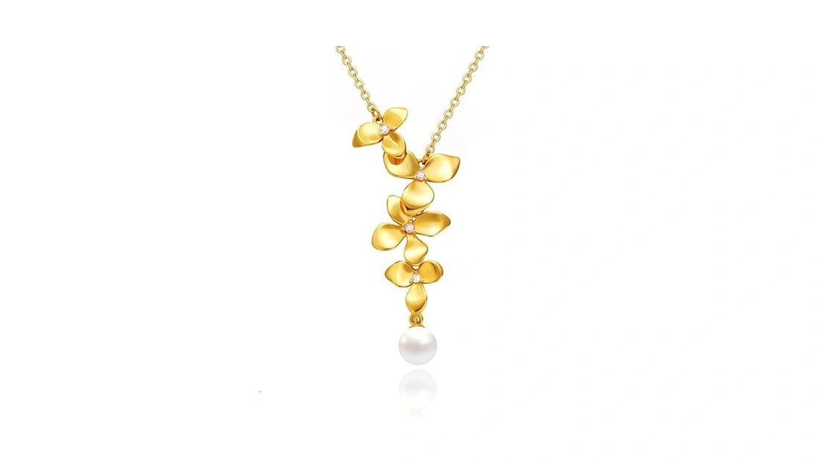 Cicy Bell Floral Pendant Necklace For Women Trendy... - Coupon