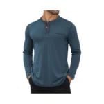 Hardaddy Men S Color Contrast Henley Shirt Long... - Coupon