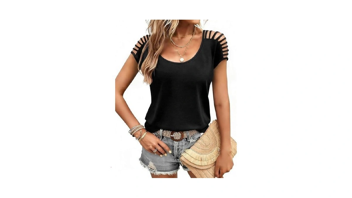 Justfashionnow Cold Shoulder Tops For Women Cute... - Coupon