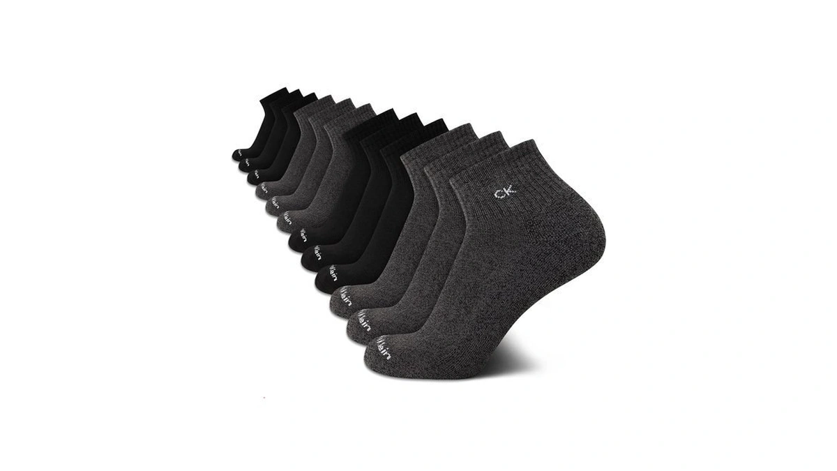 Calvin Klein Mens Quarter Socks - 12 Pack Soft... - Coupon