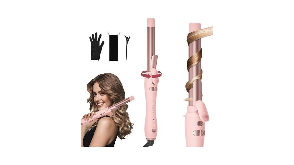 Extra-long Barrel Rotating Curling Iron With Short... - Coupon