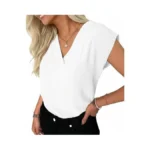 Gkbk Women Tops Cap Sleeve Textured Dressy Casual V... - Coupon