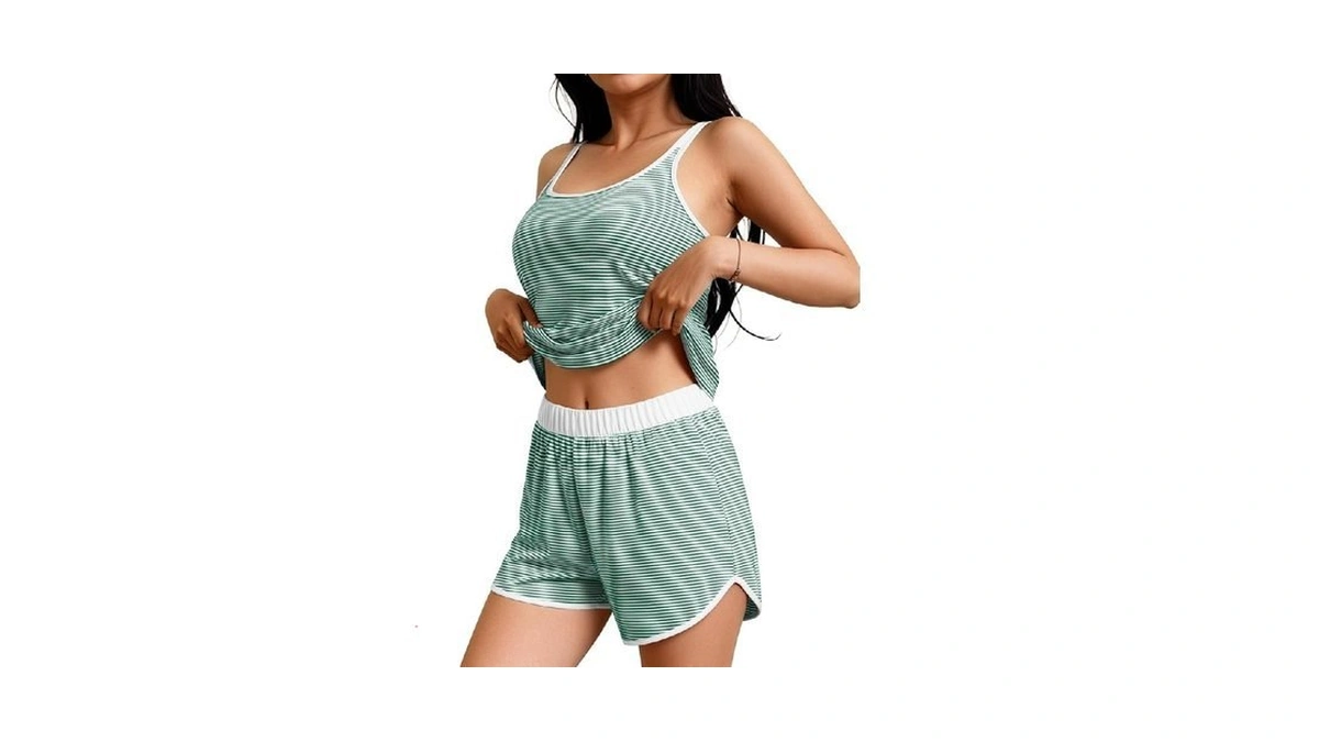Justfashionnow Womens Striped Tank Top Pajama Set 2... - Coupon