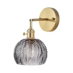 Cerdeco Vintage Wall Sconce With Grey Leaf Glass... - Coupon
