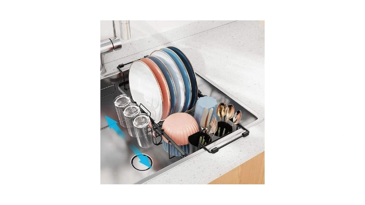 Ispecle Small Sink Dish Drying Rack With Cup Holder... - Coupon