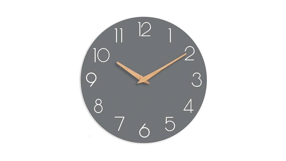 Cicininc Wall Clock Gray Silent Non-ticking... - Coupon