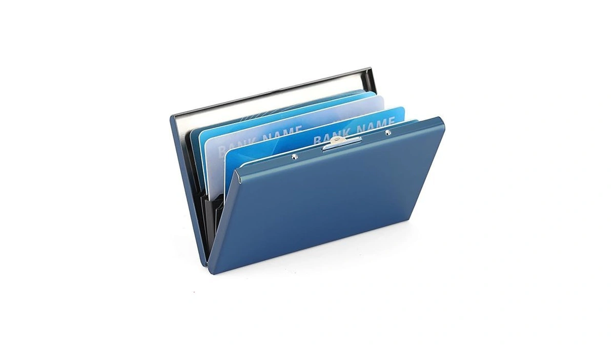 Louebica Stainless Steel Credit Card Wallet Rfid... - Coupon