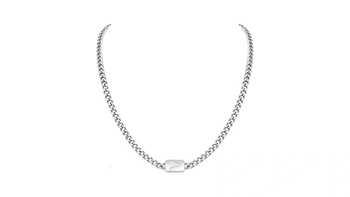Vnox Silver Initial Necklace For Men - A-z Letter... - Coupon