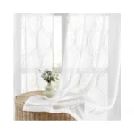 Homeideas White Sheer Curtains 52 X 63 Inch Length... - Coupon