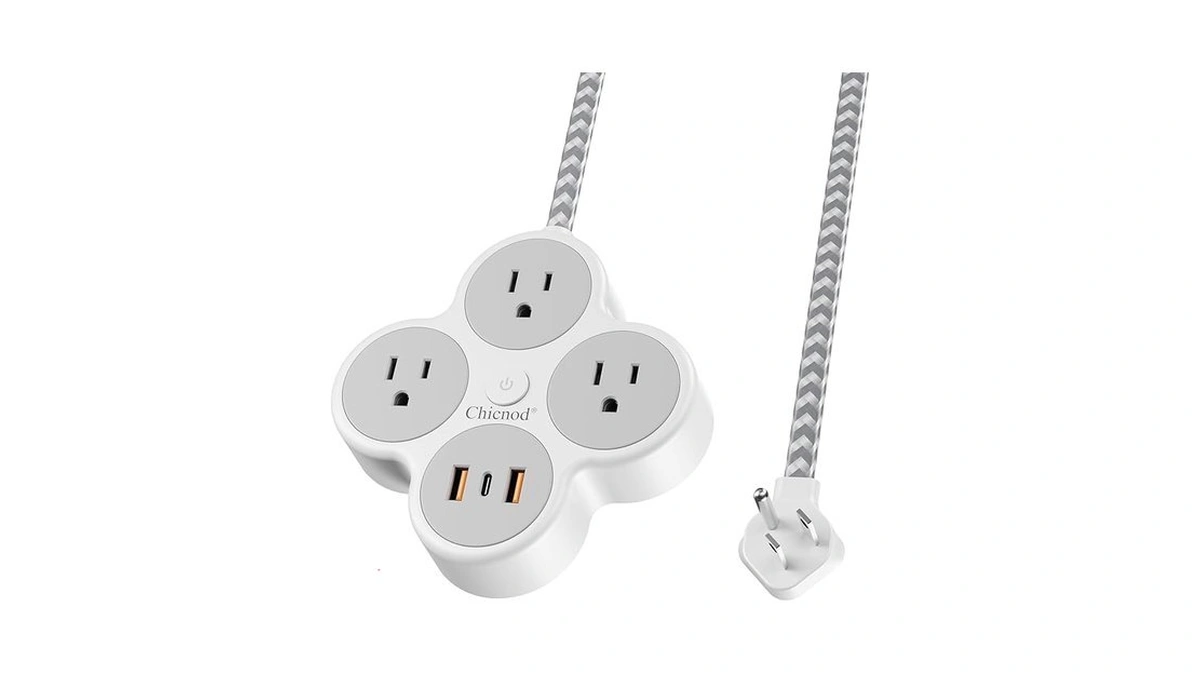 6-in-1 Wall Mount Power Strip With 3 Ac Outlets 2... - Coupon