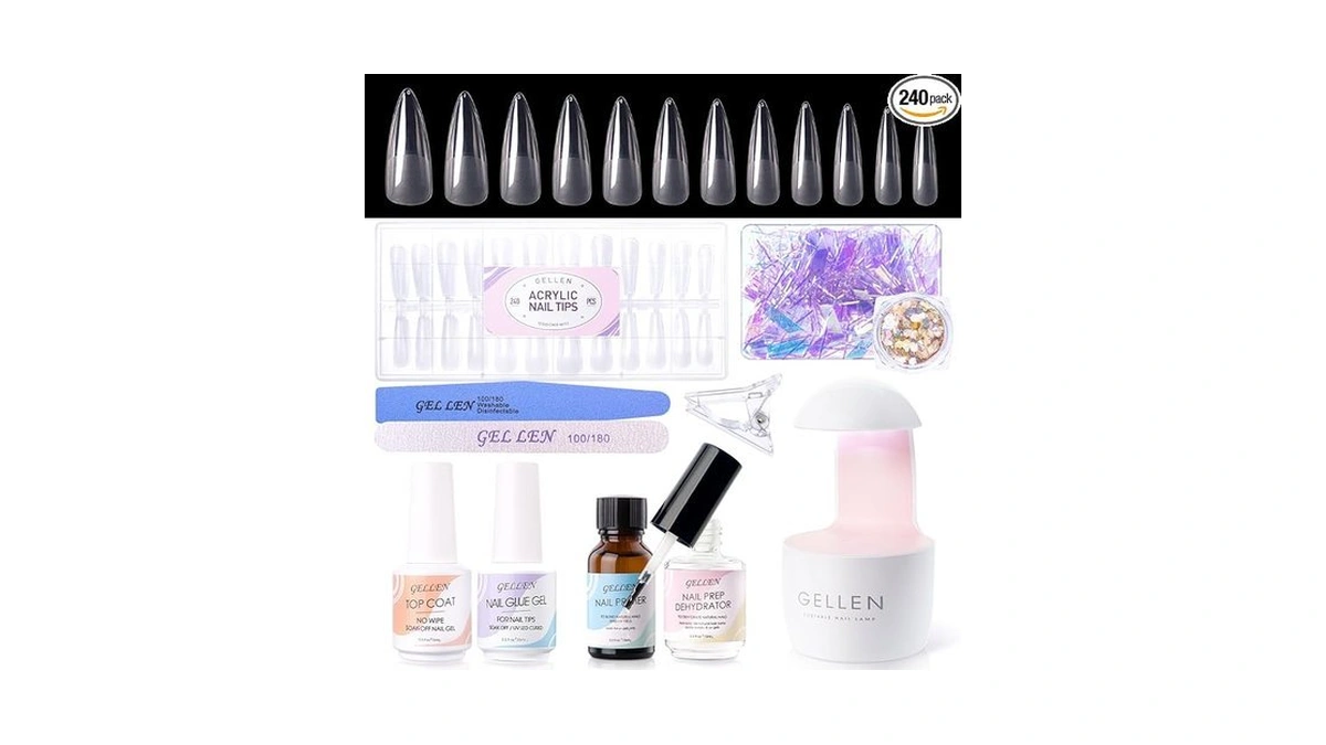 Gellen Gel Nail Kit Stiletto Nail Extension Kit... - Coupon