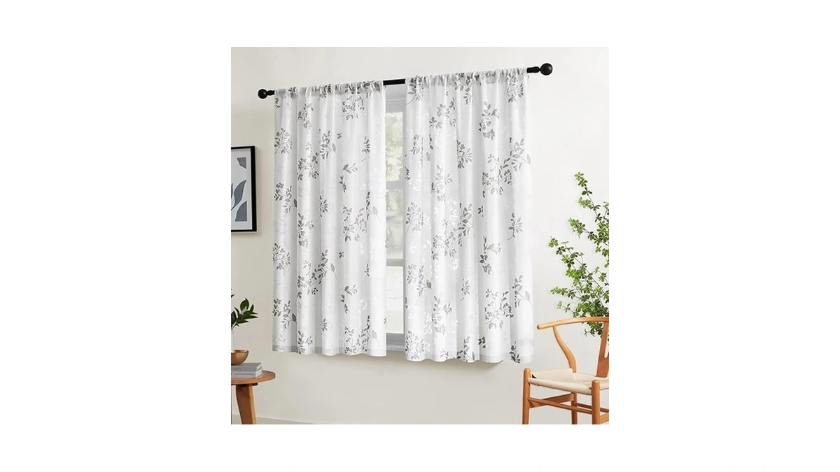 Homeideas Kitchen Curtains 54 Inch Length 2 Panels... - Coupon