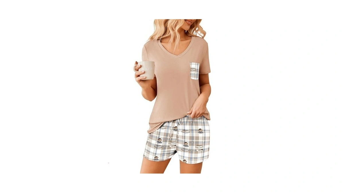 Ekouaer Womens Pajama Sets Short Sleeve Pajamas For... - Coupon