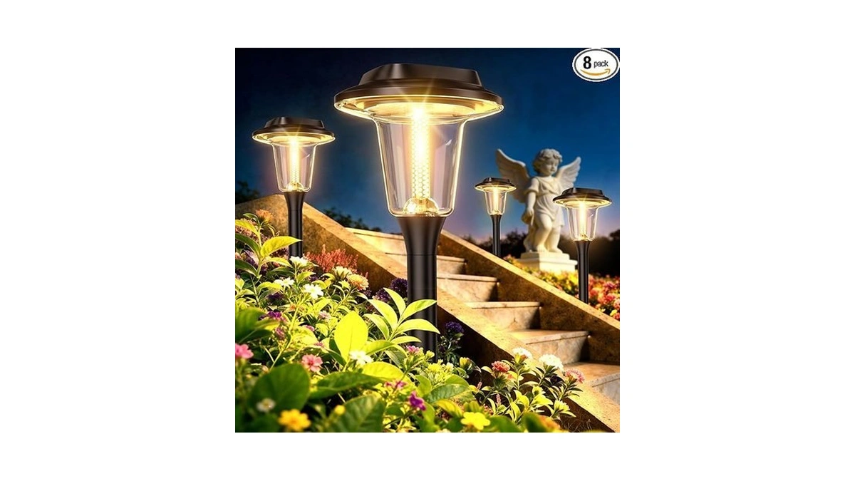2026 New Solar Pathway Lights Outdoor 8 Pack Solar... - Coupon