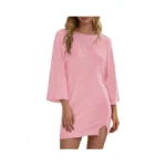 Wenrine Womens Summer T Shirt Dress Casual 3 4... - Coupon