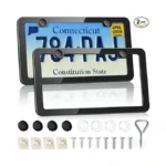 Ryhyc Black Metal License Plate Frame Rust Proof... - Coupon