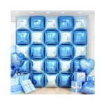 Blue Square Foil Balloon Wall 25pcs Double Sided... - Coupon