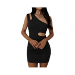 Womens Sexy One Shoulder Bodycon Mini Dress... - Coupon
