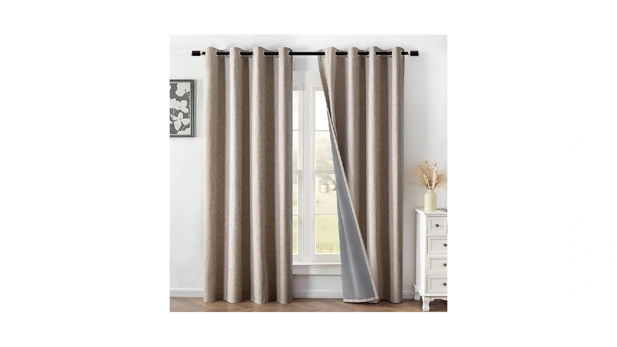 Fancyroof 100 Blackout Curtains 2 Panels Set Beige... - Coupon