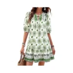 Okiwam Womens Summer Dresses 2026 Drawstring V Neck... - Coupon