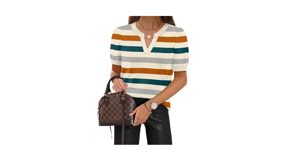 Wiholl Summer Womens Sweaters Short Sleeve Sweater... - Coupon