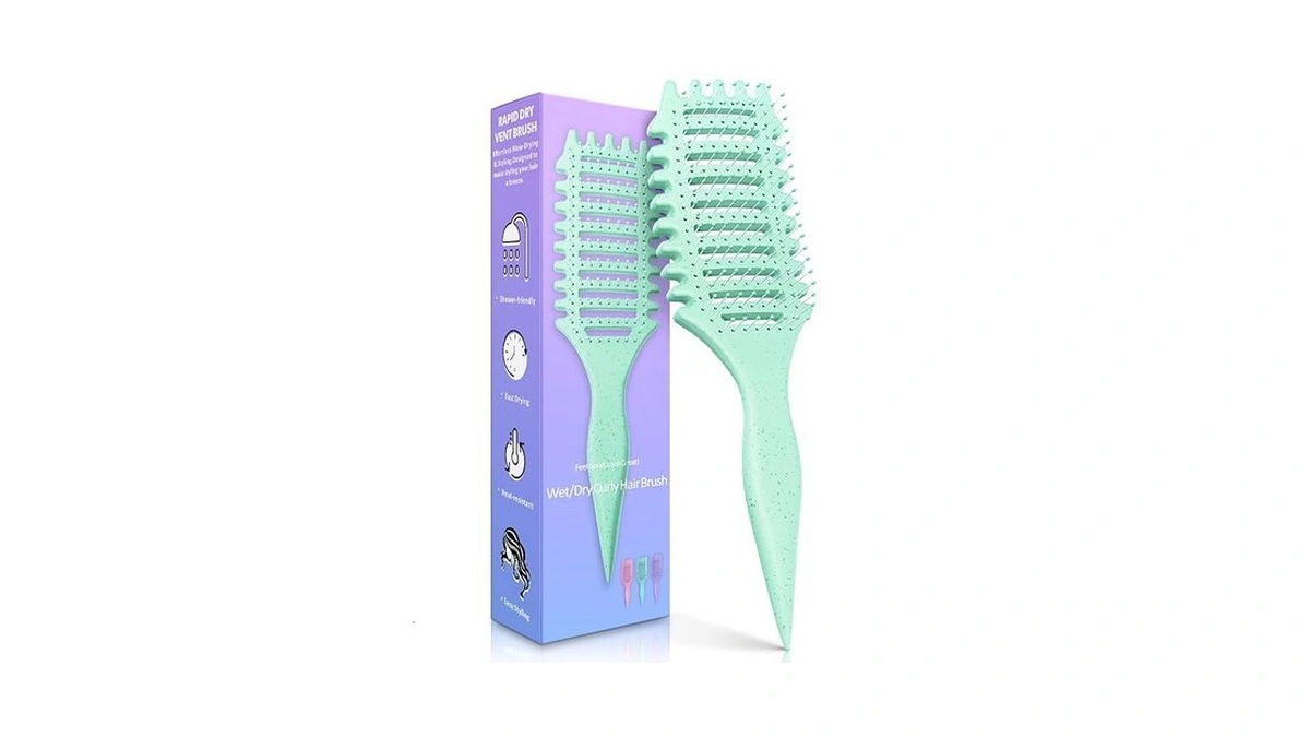 Curly Hair Brush For Women Men 4-in-1 Curl Defining... - Coupon