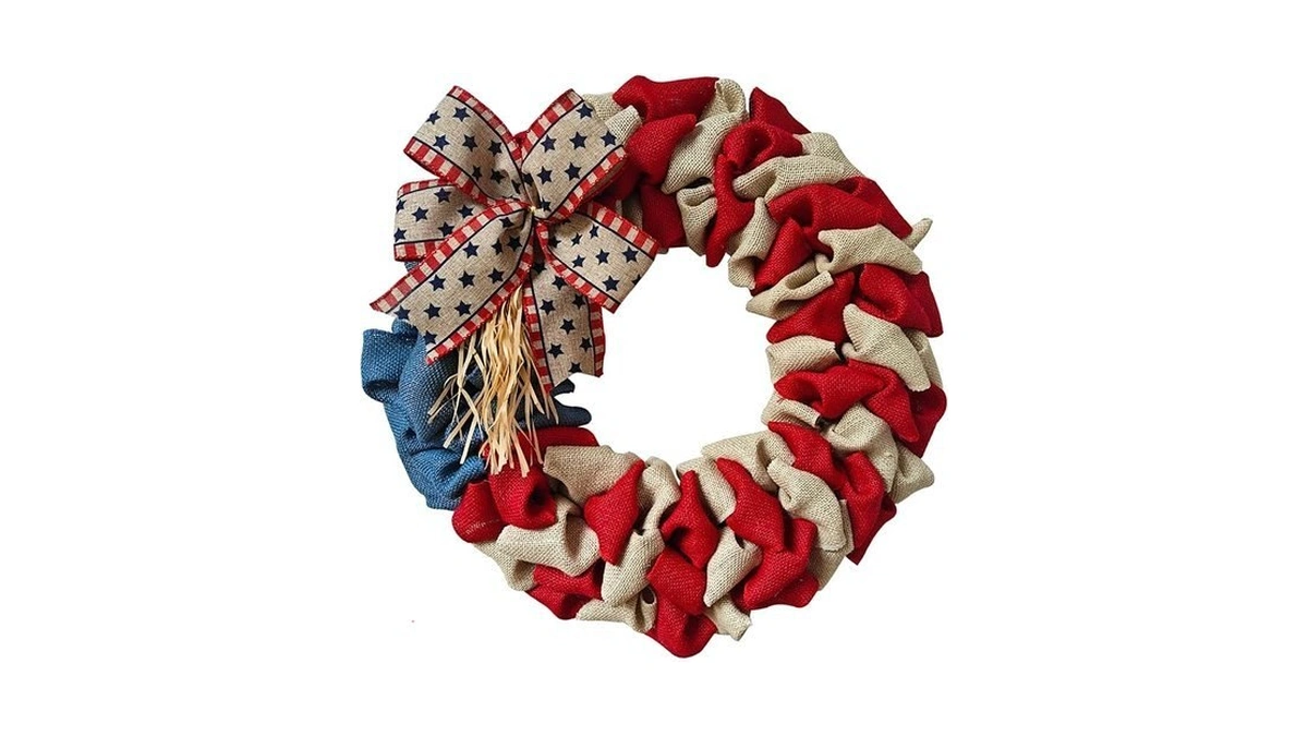20 Inch 4th Of July Patriotic Wreath Red White And... - Coupon