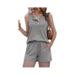 Samring Summer 2 Piece Sets For Women Button Down... - Coupon