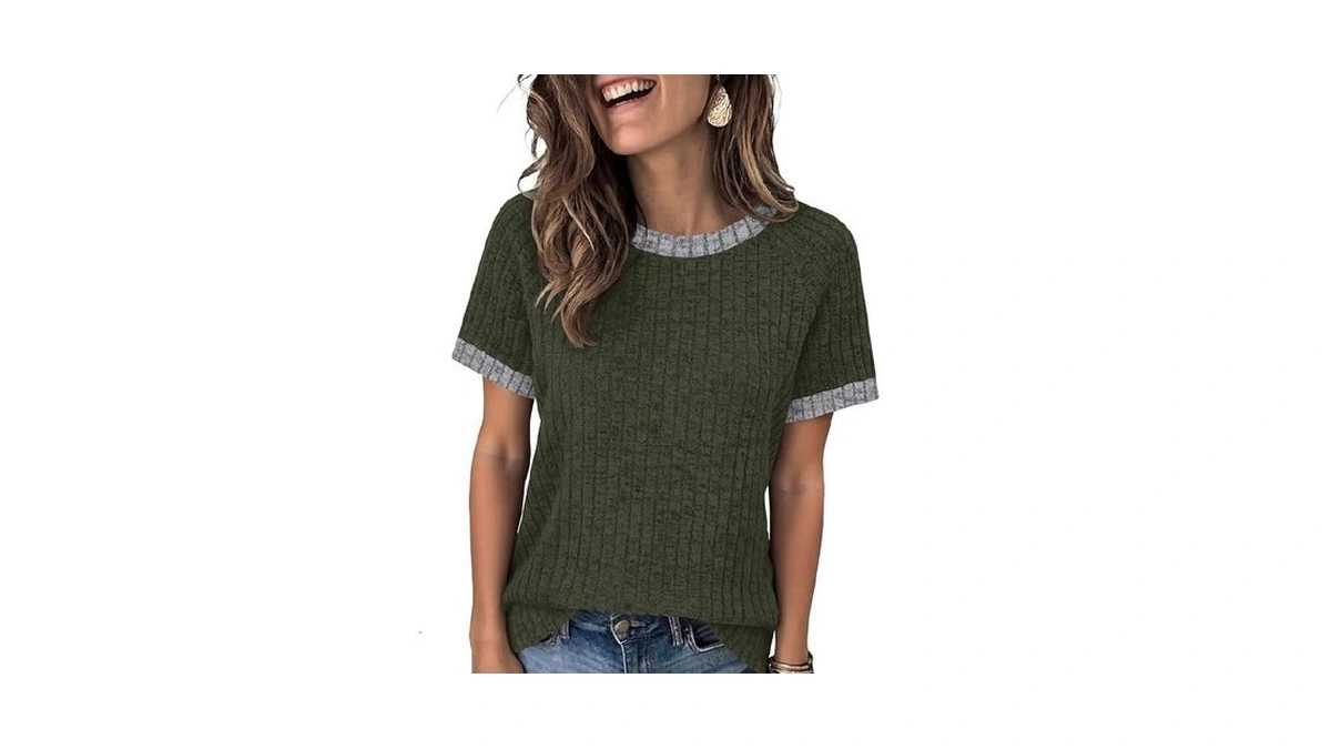 Anrabess Womens Tops Summer Short Sleeve Shirts... - Coupon