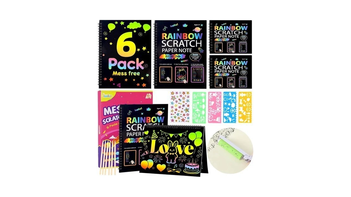 Jmmico 6 Packs Rainbow Scratch Notebook Goodie Bags... - Coupon