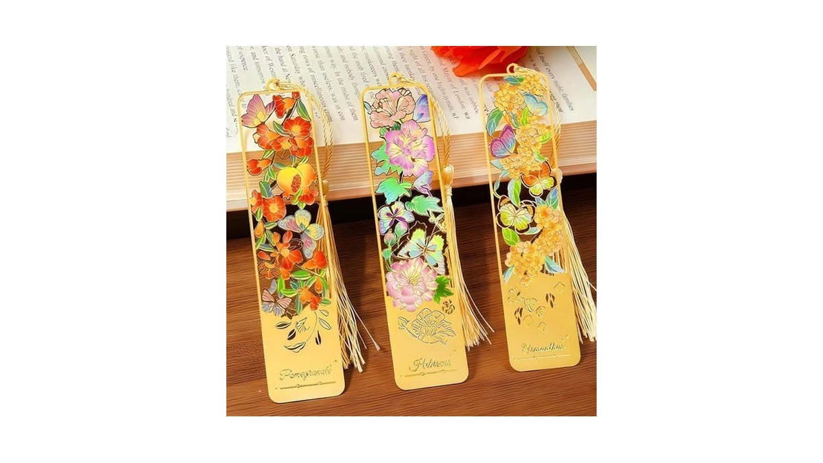 Homtek 3pcs Metal Flower Bookmarks With Tassel... - Coupon