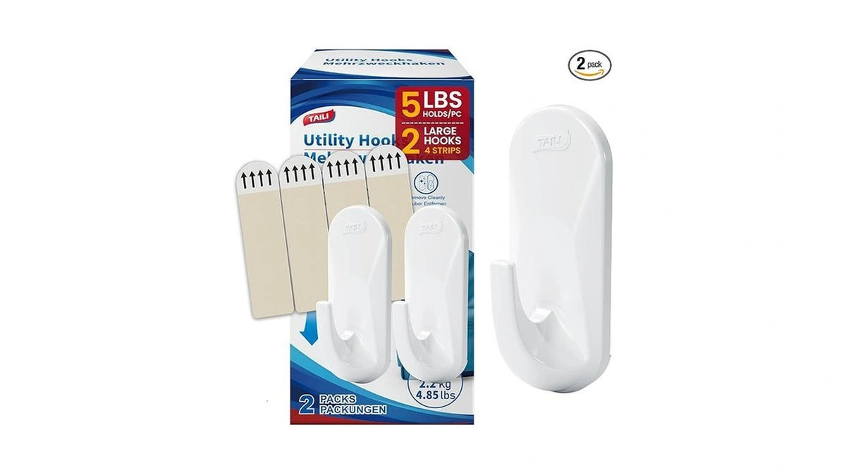 Taili Hooks For Hanging 2 Plastic Large Sticky... - Coupon