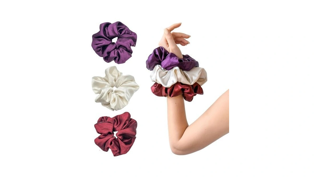 Pearlized Satin Oversized Scrunchies 3-pack Shimmer... - Coupon