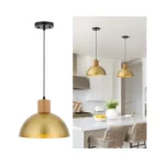 Qianzhan Gold Pendant Light 11 8 Wood Pendant... - Coupon