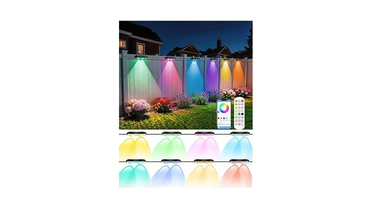 Cujemy Outdoor Fence Lights 8 Pack 50ft Smart Rgb... - Coupon