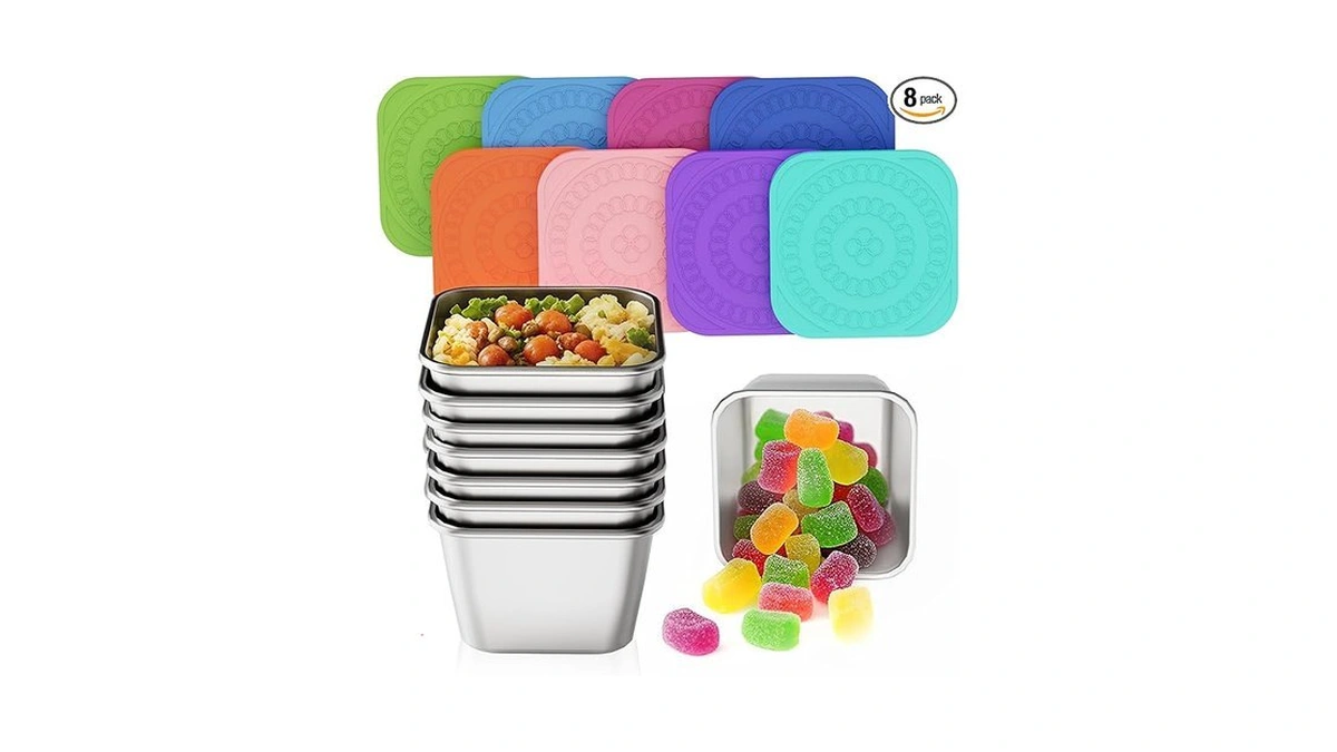 Kitlead Set Of 8 Stainless Steel Snack Containers... - Coupon