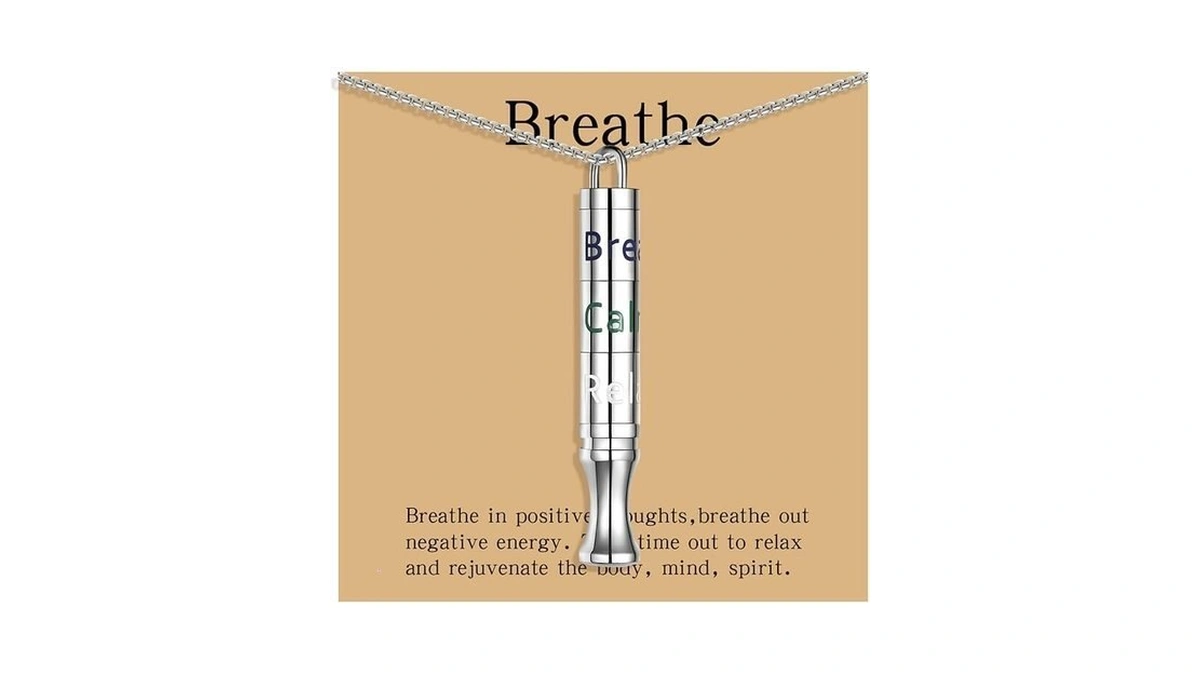 Fidget Necklace With Spinning Calm Breathe Relax... - Coupon