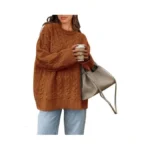 Okiwam Women S Oversized Sweaters Crewneck Cable... - Coupon