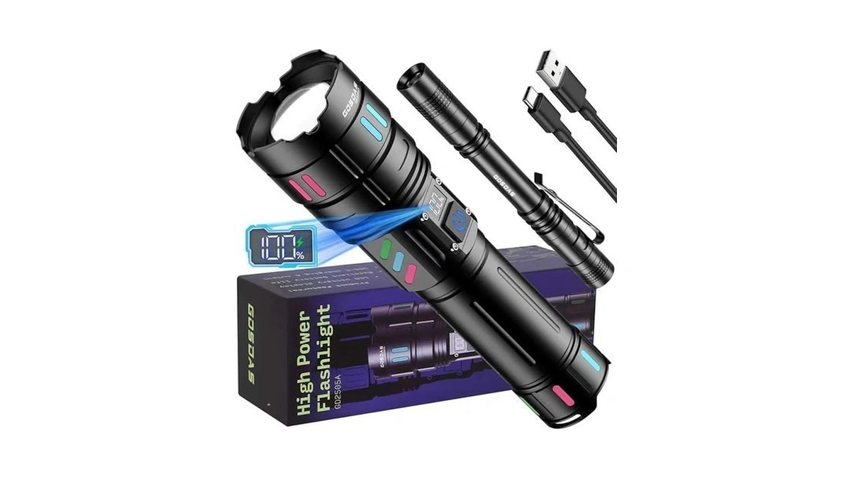 Gosdas Rechargeable Flashlights High Lumens 100000... - Coupon