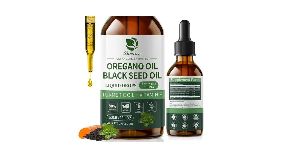 Oil Of Oregano Drops With Black Seed Oil Turmeric... - Coupon